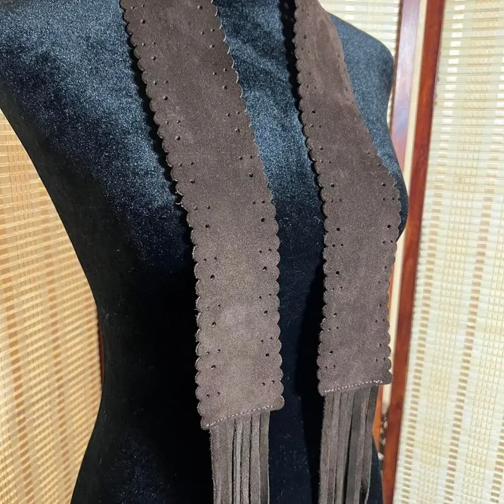 Vintage Boho Suede Fringe Belt/Scarf
